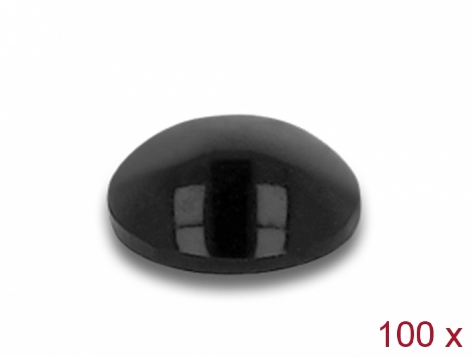 Set 100 buc picioruse negre cu banda adeziva 5 x 2 mm Negru, Delock 18306 conectica.ro