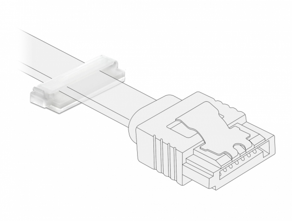 Set 10 bucati suport cu adeziv pentru cablu flat/plat, Delock 60181 conectica.ro