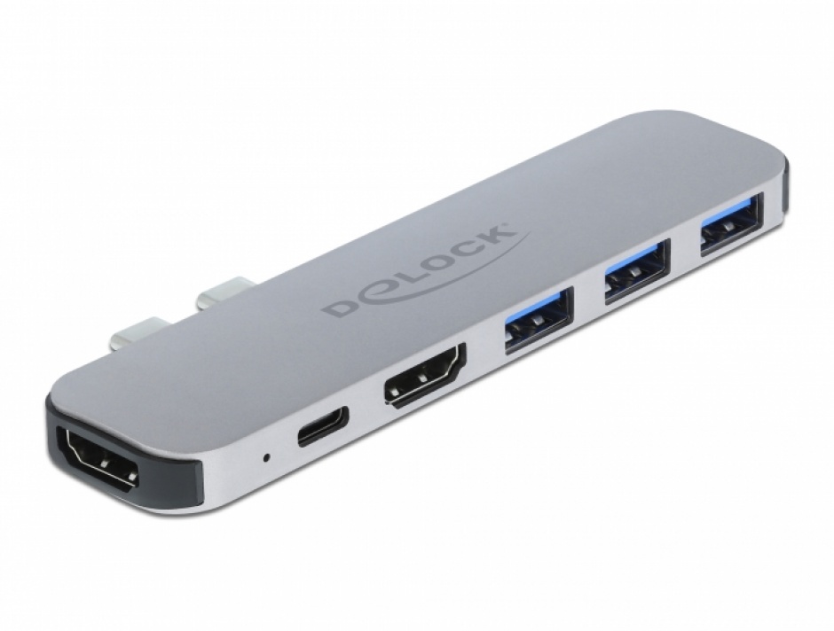 Docking Station pentru MacBook Dual HDMI 4K / PD / Hub, Delock 87753 conectica.ro imagine noua tecomm.ro