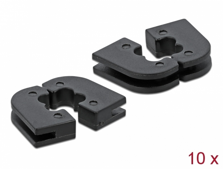 Set 10 buc protectie pentru 4 cabluri dreptunghiular – diametru 2.2mm Negru, Delock 60262