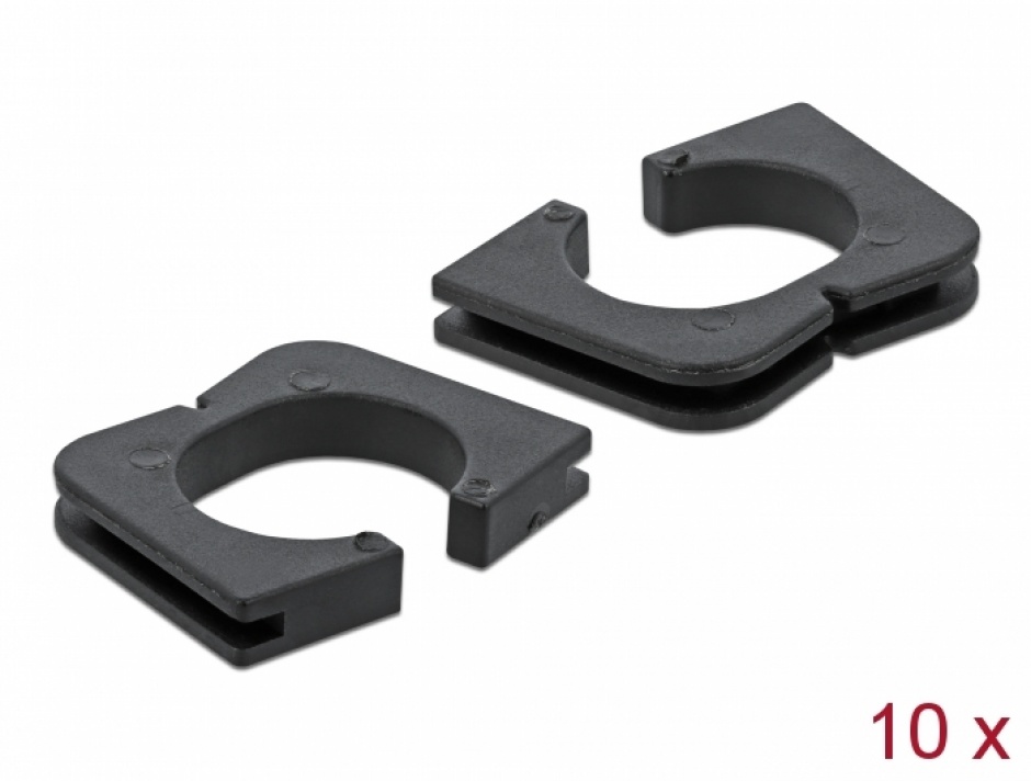 Set 10 buc protectie cabluri dreptunghiular – diametru 9.3mm Negru, Delock 60261 conectica.ro