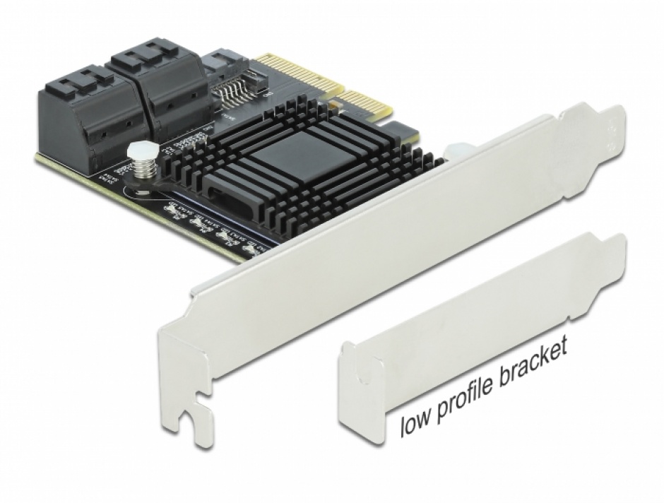 PCI Express cu 5 porturi SATA III, Delock 90498 imagine noua