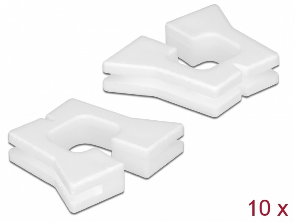 Set 10 buc protectie cabluri dreptunghiular - diametru 4.5 x 4.4 mm Alb, Delock 60263