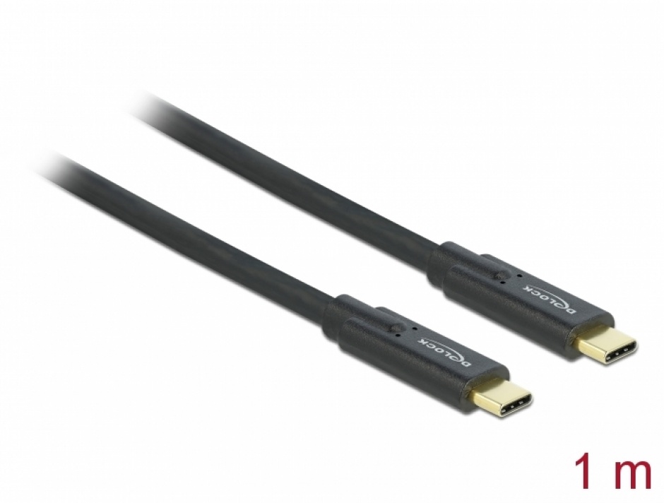 Cablu de date si incarcare USB 2.0-C la USB-C 5A T-T 1m, Nedis CCTB60800AL10 imagine noua 2