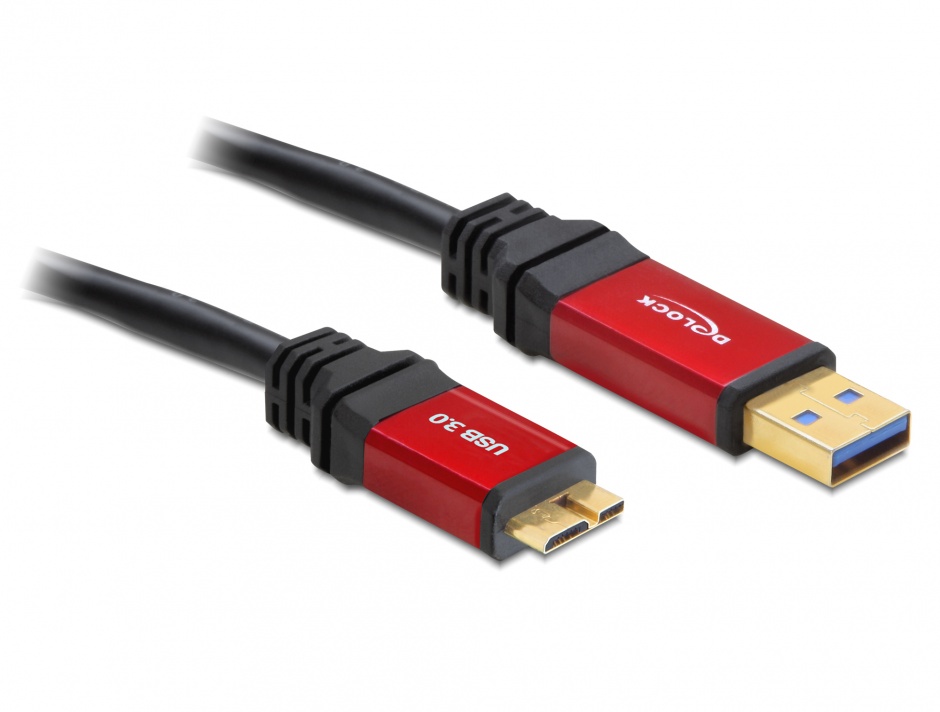 Cablu USB 3.0 la micro USB-B T-T 5m Premium, Delock 82763 conectica.ro