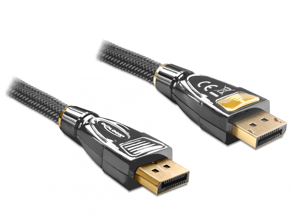Cablu DisplayPort v1.2 4K Ultra HD 60Hz Premium T-T 1m, Delock 82770 imagine noua