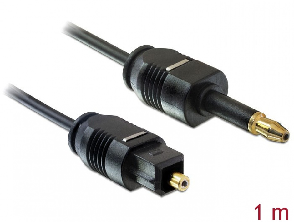 Cablu optic Toslink standard la mini Toslink T-T 1M, Delock 82875 conectica.ro imagine noua 2022