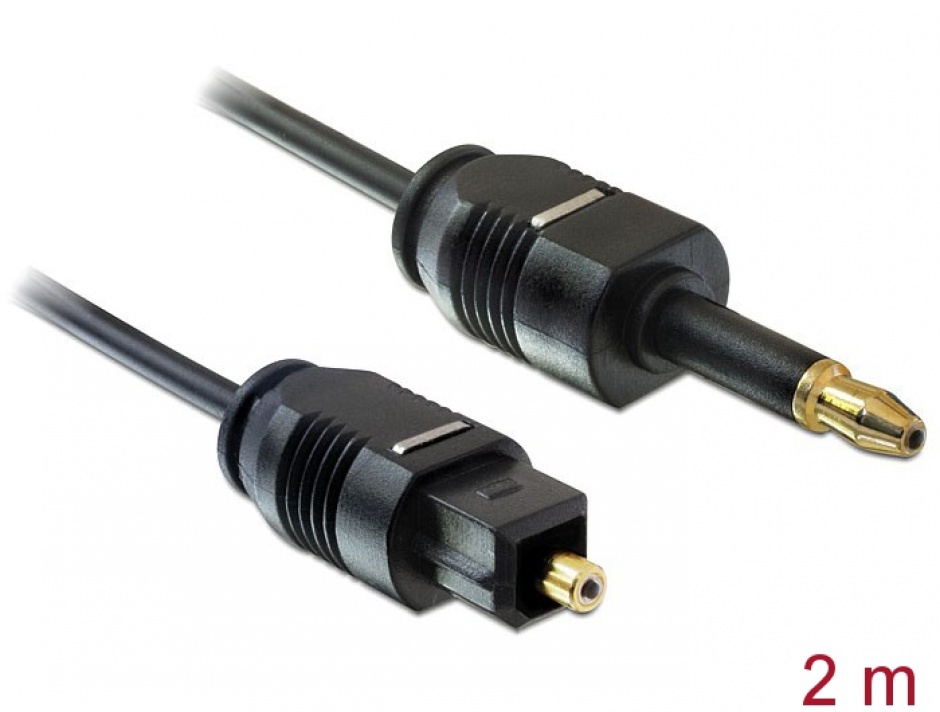 Cablu optic Toslink standard la mini Toslink T-T 2M, Delock 82876 conectica.ro
