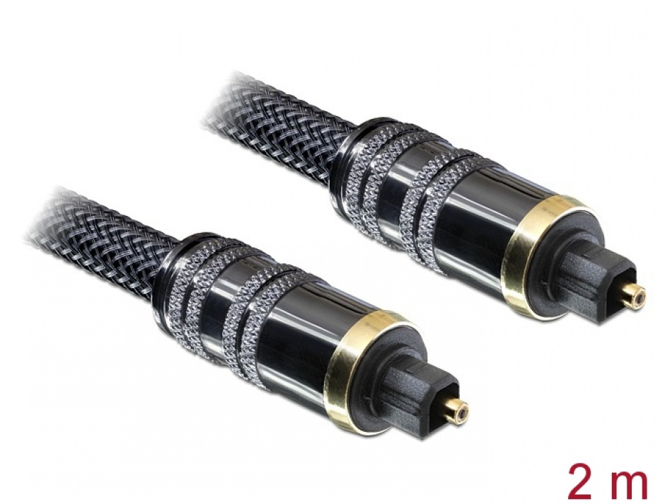 Cablu optic ecranat toslink t-t 2m, delock 82900