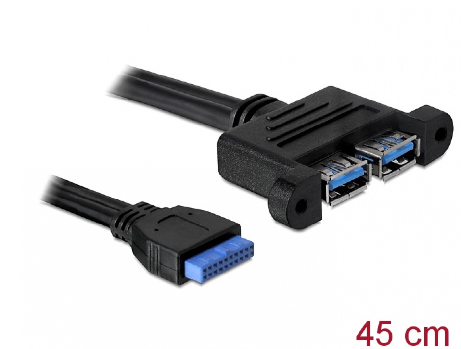 Cablu intern USB 3.0 pin header la 2 x USB 3.0, Delock 82941