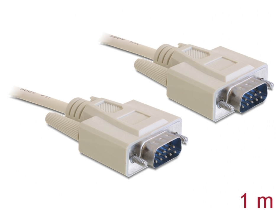 Cablu serial RS-232 D-sub 9 pini T – T 1m, Delock 82980 conectica.ro