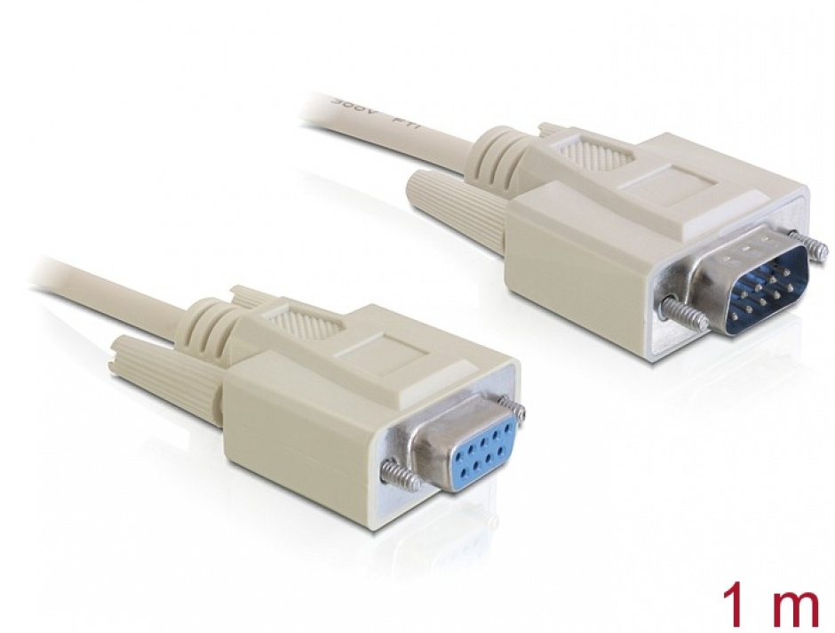 Cablu prelungitor serial RS-232 D9 T-M 1m, Delock 82984
