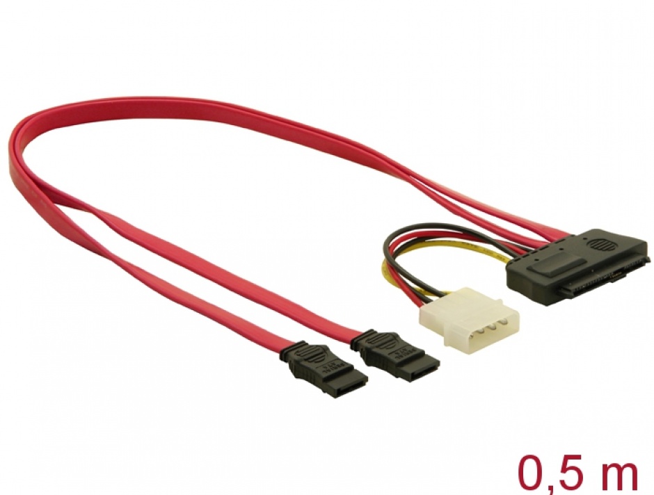 Cablu sas sff-8482 la 2 x sata 0.5m, delock 83054 