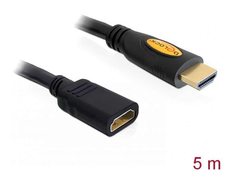 Cablu prelungitor HDMI 4K 1.4 T-M 5m, Delock 83082 imagine noua
