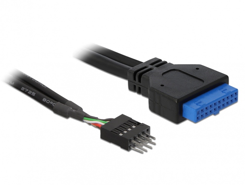 Cablu USB 3.0 pin header mama la USB 2.0 pin header tata, Delock 83095 conectica.ro