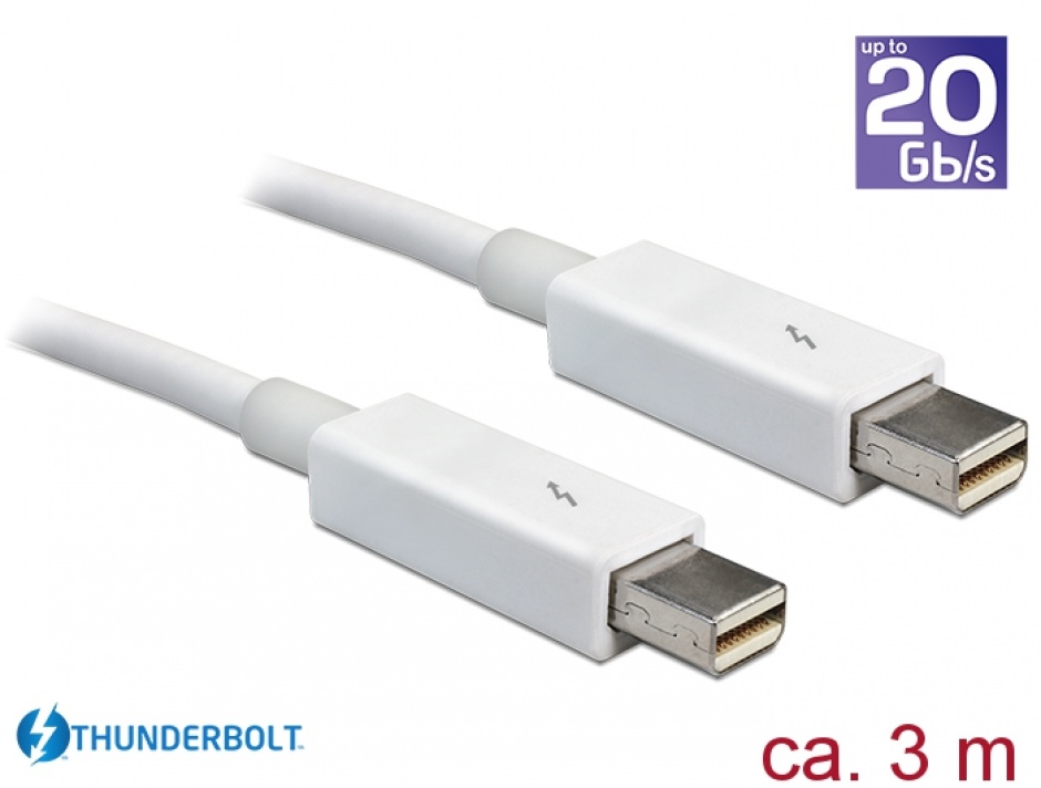 Cablu thunderbolt 2 t-t 3m alb, delock 83168