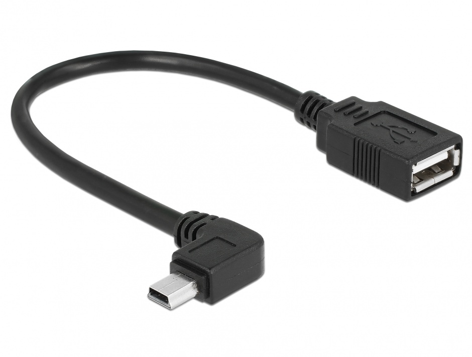 Cablu mini USB la USB 2.0 T-M OTG 16 cm, Delock 83245 conectica.ro