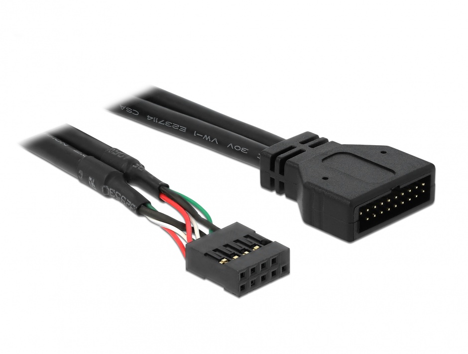 Cablu pin header USB 2.0 la USB 3.0 M-T, Delock 83281 conectica.ro