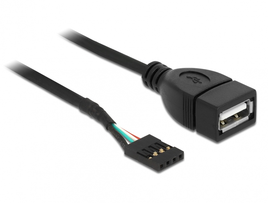 Cablu USB Pin header la USB 2.0-A mama 0.2m, Delock 83291 conectica.ro
