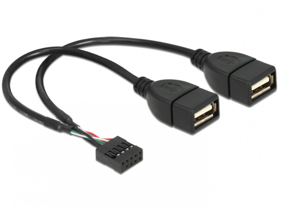 Cablu USB 2.0 A intern la 2 x USB A M, Delock 83292 conectica.ro