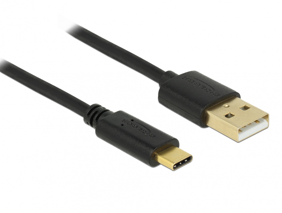 Cablu USB tip C (device) la USB 2.0-A (host) T-T 0.5m, Delock 83326 conectica.ro