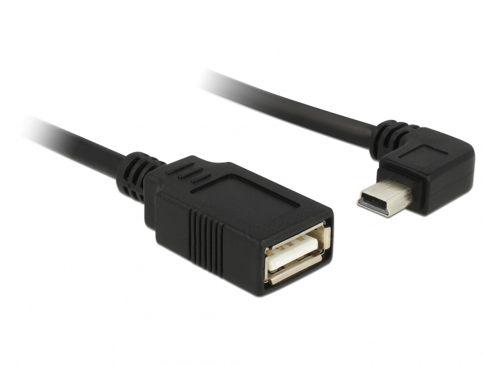 Cablu mini USB unghi la USB 2.0 T-M OTG 50cm, Delock 83356 conectica.ro
