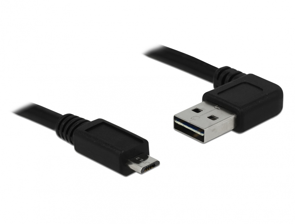 Cablu EASY-USB 2.0-A la micro-B T-T unghi 2m, Delock 83383 conectica.ro