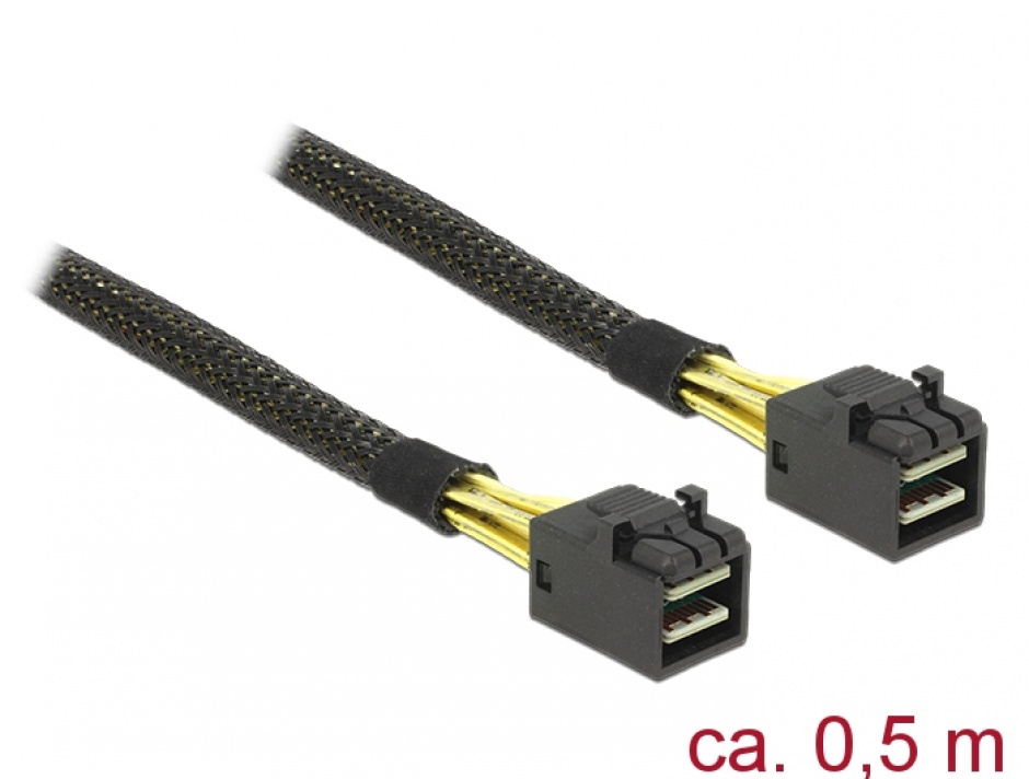 Cablu Mini SAS HD SFF-8643 0.5m, Delock 83386 imagine noua