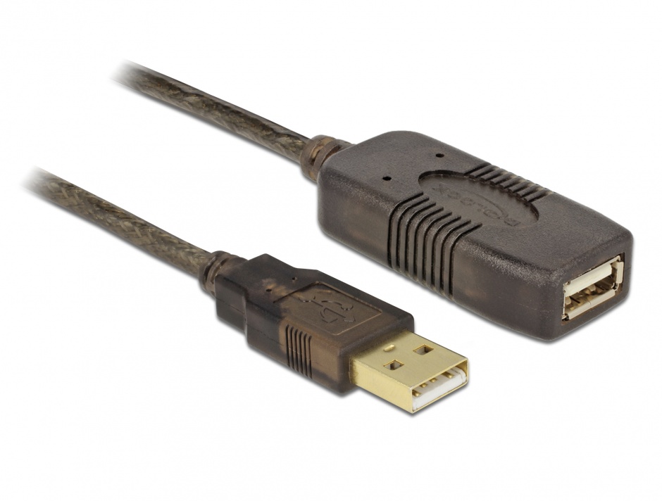Cablu prelungitor activ USB 2.0 M-T 30m, Delock 83453 2.0