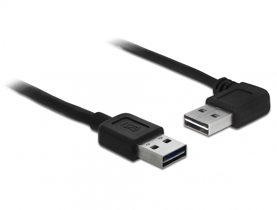 Cablu EASY-USB 2.0-A T-T 1m unghi, Delock 83464 conectica.ro