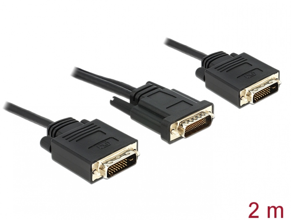 Cablu DMS-59 T la 2 x DVI 24+1 T 2 m, Delock 83496 imagine noua