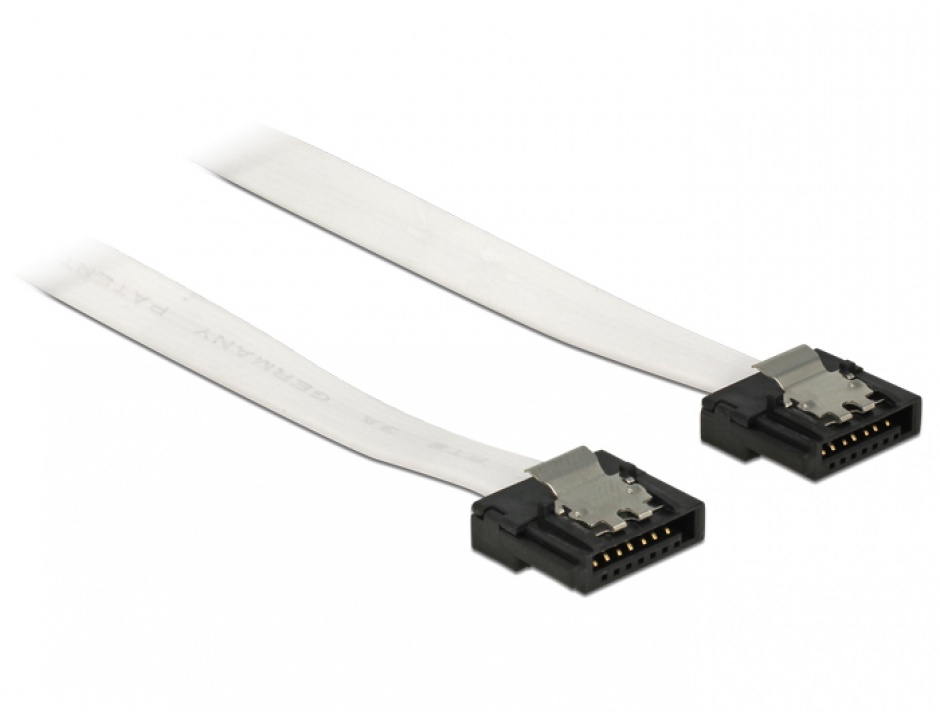 Cablu sata iii flexi 6 gb/s 50 cm white metal, delock 83504