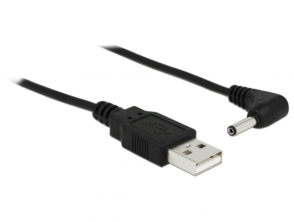 Cablu alimentare USB la DC 3.5 x 1.35 mm 90 grade 1.5m, Delock 83577 conectica.ro