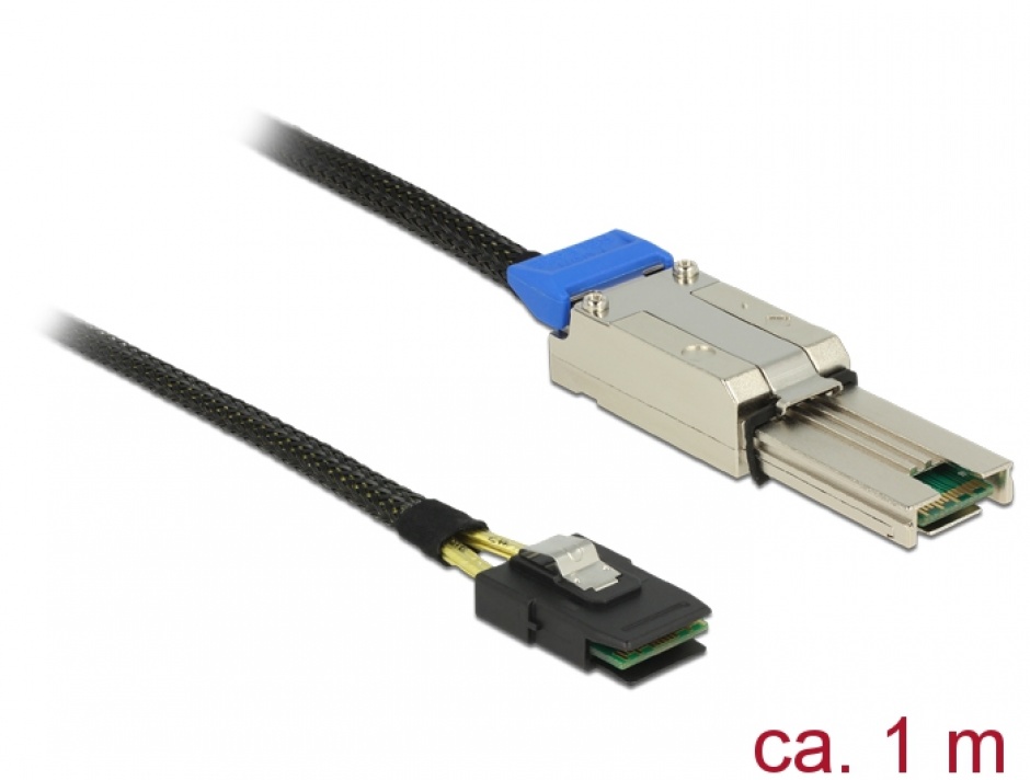 Cablu Mini SAS SFF-8088 la Mini SAS SFF-8087 1m, Delock 83619 imagine noua