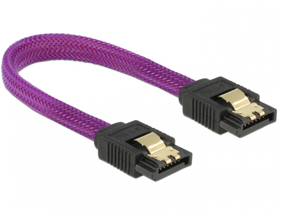 Cablu SATA III 6 Gb/s 10cm drept Premium, Delock 83688 conectica.ro