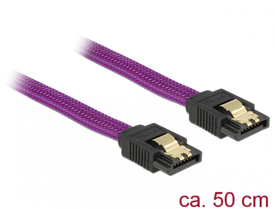 Cablu SATA III 6 Gb/s 50cm drept Premium, Delock 83691 conectica.ro