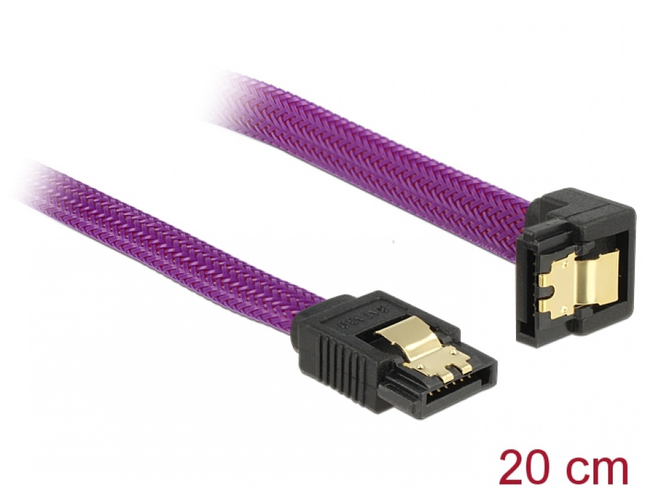 Cablu SATA III 6 Gb/s 20cm drept/unghi Premium, Delock 83694 conectica.ro