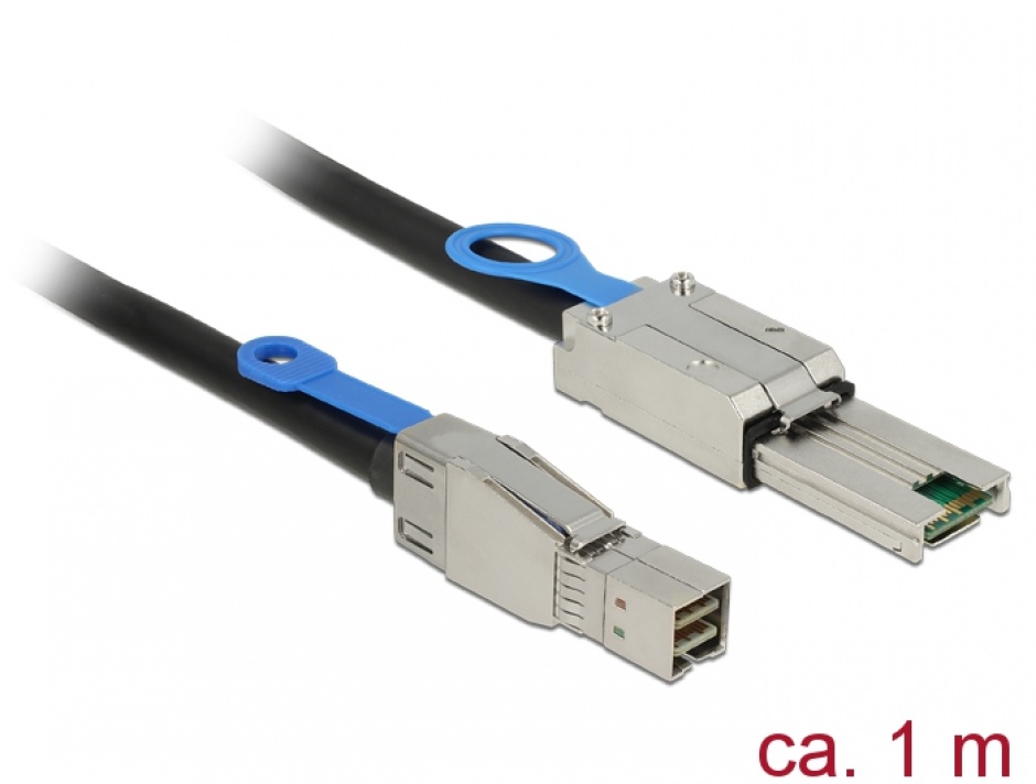 Cablu Mini SAS HD SFF-8644 la Mini SAS SFF-8088 1m, Delock 83734 conectica.ro imagine noua tecomm.ro