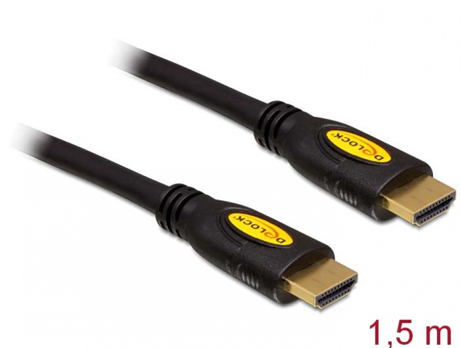 Cablu HDMI 4K cu Ethernet v1.4 T-T 1.5m, Delock 83738 (1.5m) imagine noua 2022