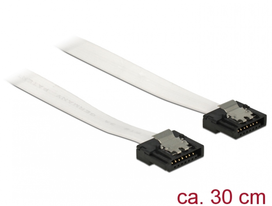 Cablu SATA III FLEXI 6 Gb/s 30 cm white metal, Delock 83831
