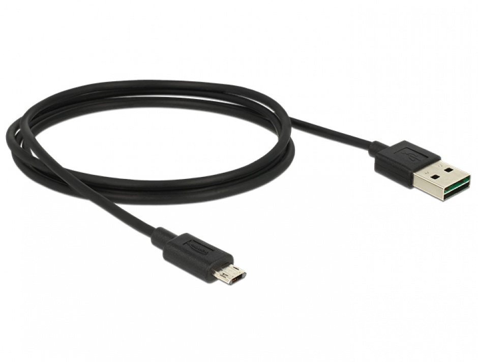 Cablu EASY-USB 2.0 tip A la EASY-USB 2.0 tip Micro-B T-T Negru 1m, Delock 83844