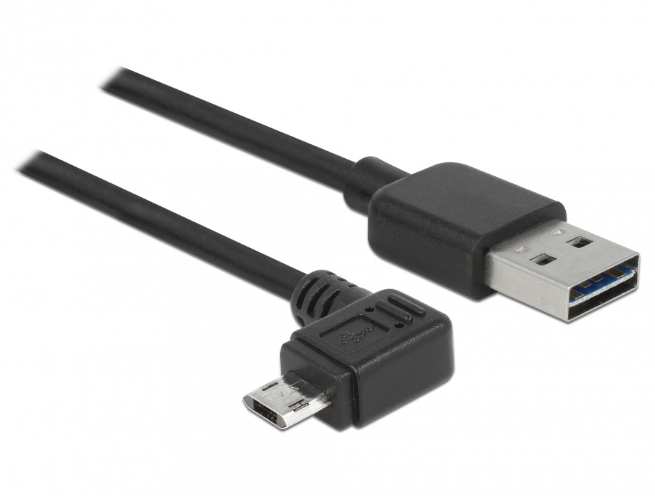 Cablu easy-usb 2.0 tip a la micro usb-b easy-usb unghi stanga/dreapta t-t 5m negru, delock 83855