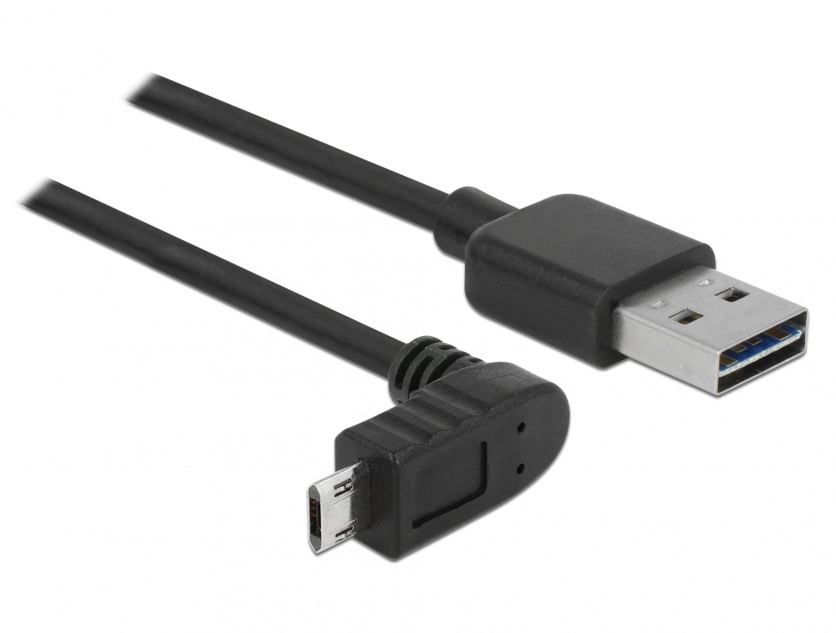 Cablu easy-usb 2.0 tip a la micro usb-b easy-usb unghi sus/jos t-t 5m negru, delock 83858