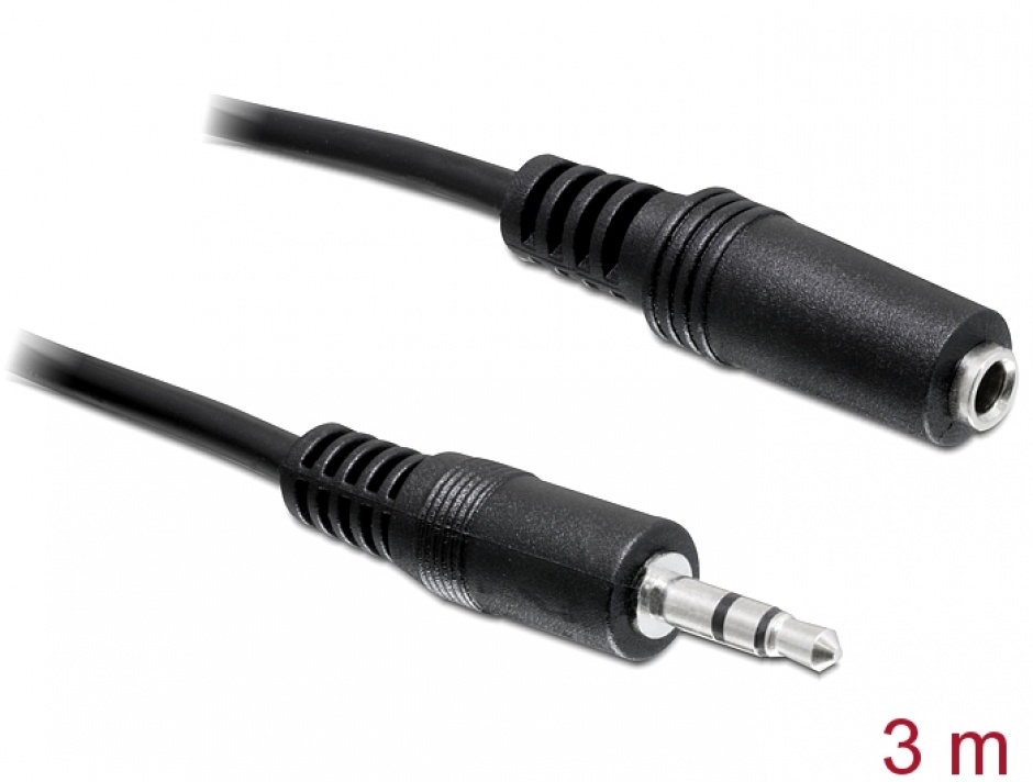 Cablu prelungitor audio jack 3.5mm T-M 3m, Delock 84002 3.5mm
