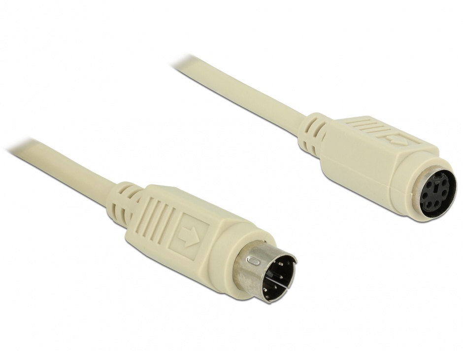 Cablu prelungitor ps/2 t-m 1.8m gri, delock 84070