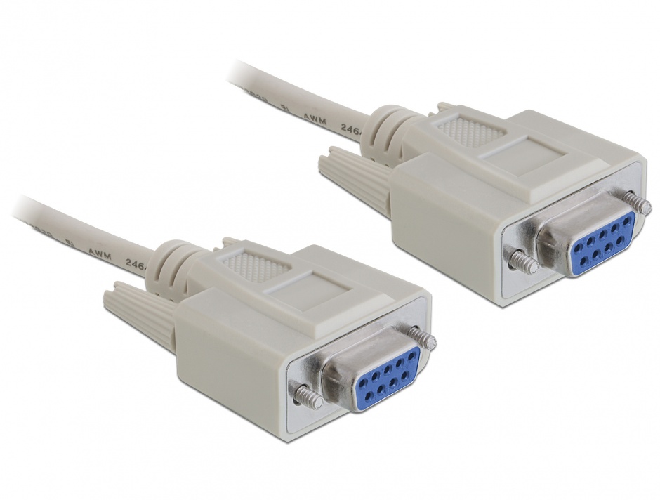 Cablu serial Nullmodem DB9 M-M 3m, Delock 84169