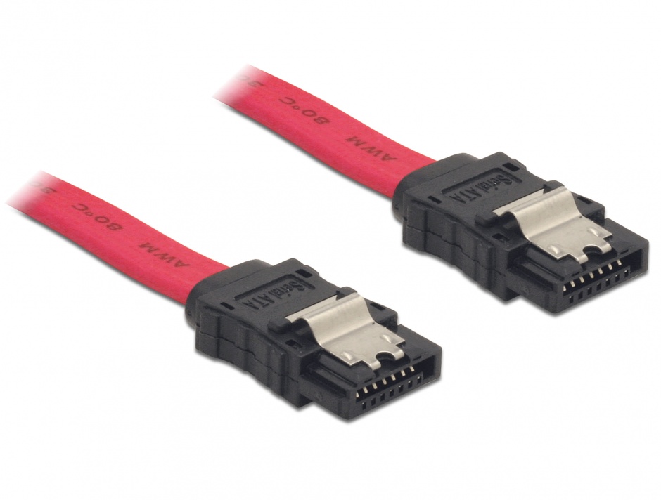 Cablu SATA II 3 Gb/s cu fixare 50cm, Delock 84302 conectica.ro imagine noua 2022