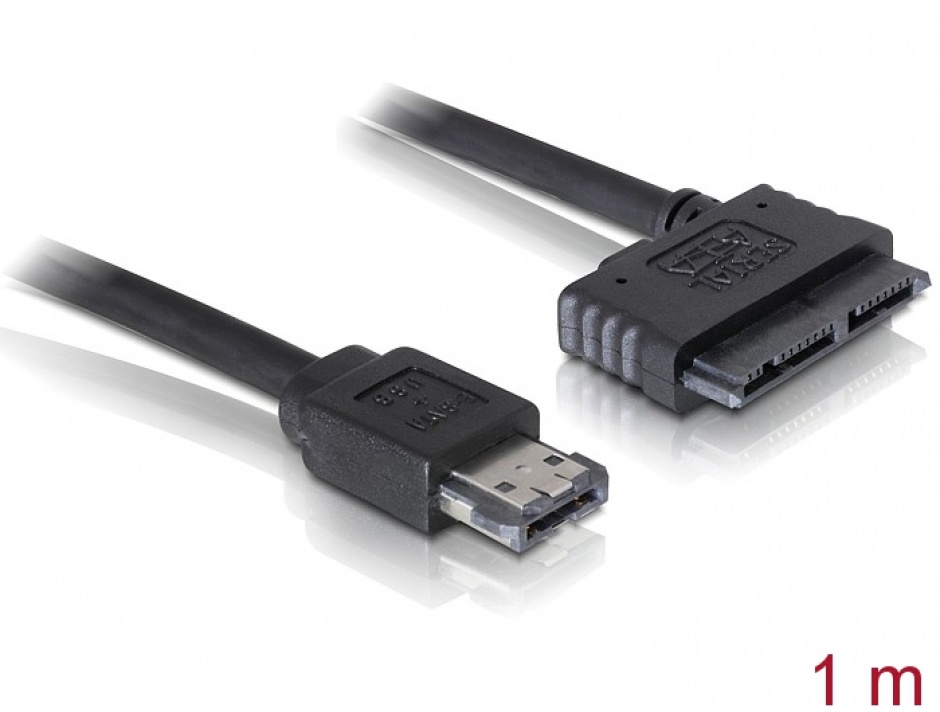 Cablu eSATAp 5V la micro SATA 16 pini 1m, Delock 84416 conectica.ro imagine noua 2022