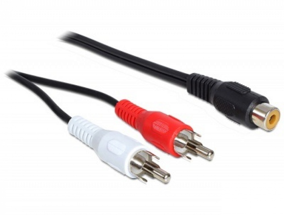 Cablu rca la 2 x rca m-t 1.5m, delock 84496
