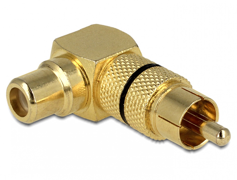 Adaptor rca t-m, unghi 90grade, delock 84636 
